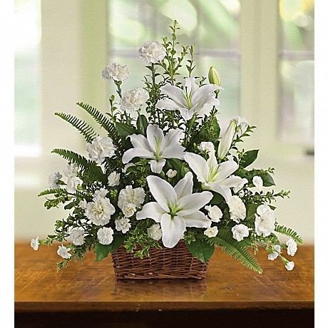 Lovely White flowers basket