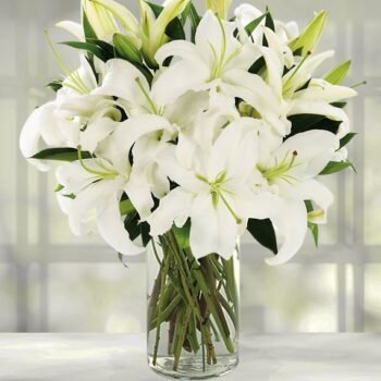 White flowers pot