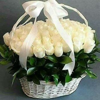 Lovely White rose basket