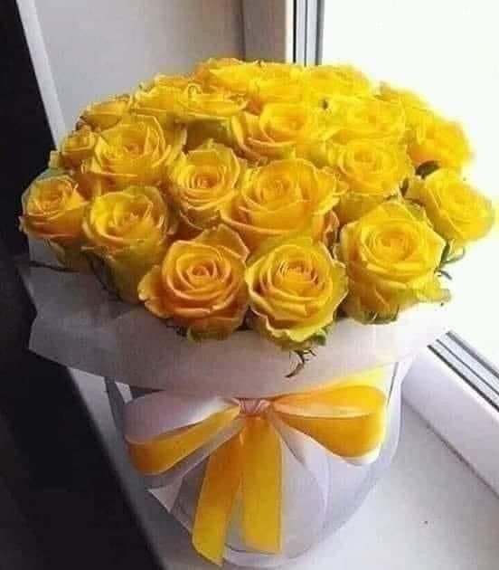 Yellow Rose Flower basket